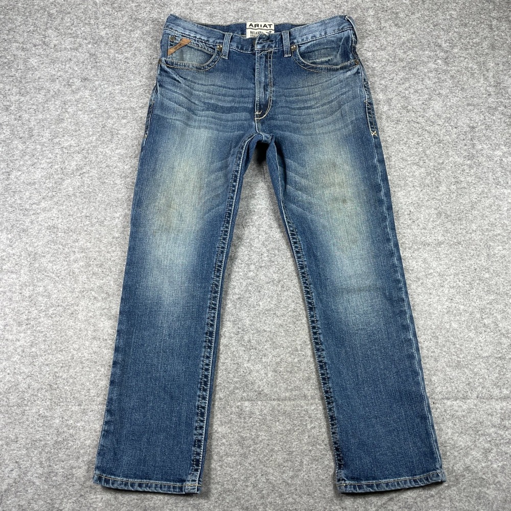 Ariat Jeans Mens 34x30 Blue M4 Relaxed Straight Leg Dakota Shoreway Work Pants